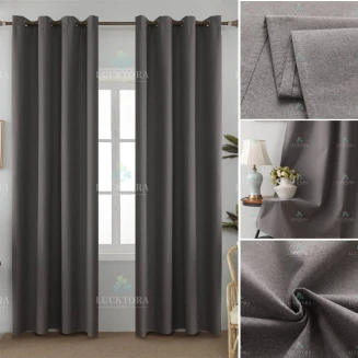 Κουρτίνα Με Κρίκους 140X265cm Lucktora AD6010-6 Mπεζ-Καφέ 100% Blackout
