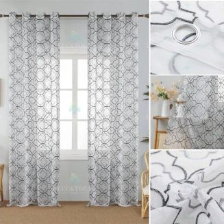 Κουρτίνα Με Κρίκους 140X285cm Lucktora AD6012-4 Μαύρο