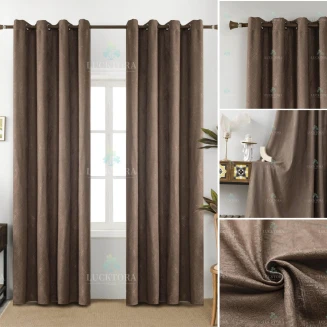 Κουρτίνα Με Κρίκους 140X270CM Lucktora AD6015 13 Καφέ