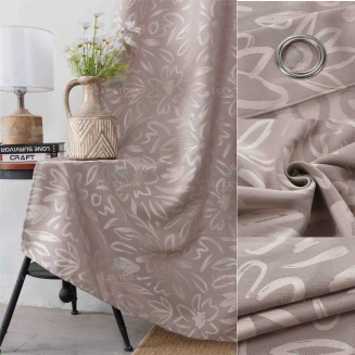 Κουρτίνα Με Κρίκους 140X280CM Lucktora AD6043 4 Καφέ