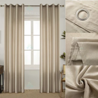 Κουρτίνα Με Κρίκους 140X290CM Lucktora AD6341 14 Μπέζ