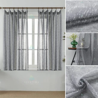 Κουρτίνα Με Τρέσσα  200x150cm Lucktora K6023-5 Σκούρο Γκρί