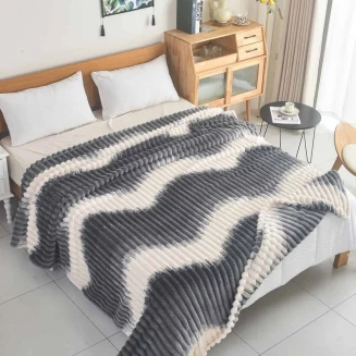 Κουβέρτα Fleece-Δίχρωμο Ριγέ -4 160X220CM Lucktora