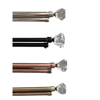 Κουρτινόξυλο Φ28Mm Διπλό 160-310Cm - Zsq Ασημι Πτυσσόμενο Lucktora
