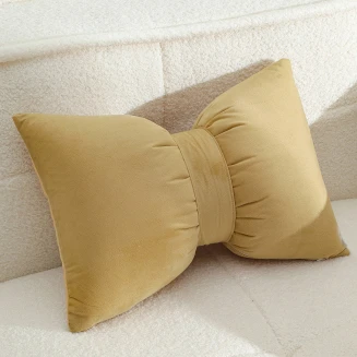 Διακοσμητικο Μαξιλαρι Bow Mustard (50Χ35) Melinen