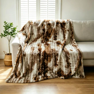 Κουβέρτα Γούνινη Καναπέ 100x150 Melinen Onyx Brown