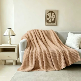 Κουβέρτα Γούνινη Καναπέ 100x150 Melinen Persa Beige