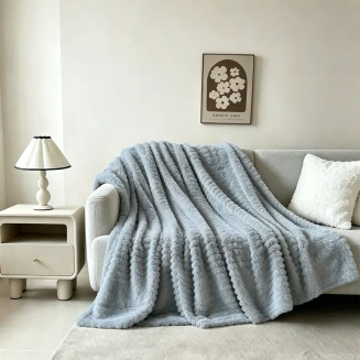 Κουβέρτα Γούνινη Καναπέ 100x150 Melinen Persa Grey