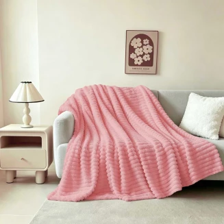 Κουβέρτα Γούνινη Καναπέ 100x150 Melinen Persa Pink