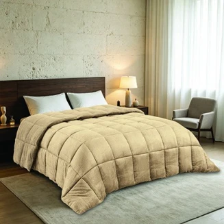 Κουβερτοπάπλωμα Υπέρδιπλο 220x240 Melinen Shelby Beige