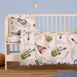 Παπλωματοθήκη Κούνιας 110x160 Φανελένια Melinen Winter Line Βaby Music Ice