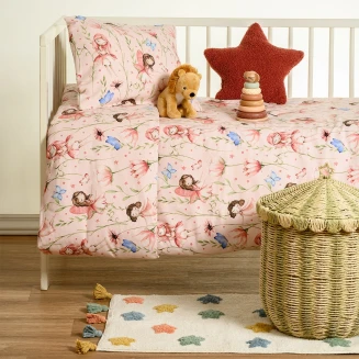 Παπλωματοθήκη Φανελένια Κούνιας 110x160 Melinen Winter Line Βaby Naida Pink