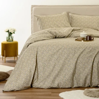 Παπλωματοθήκη Φανελένια Μονή 165x245 Melinen Winter Line Elsa Beige