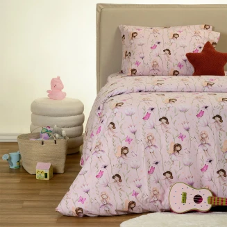 Παπλωματοθήκη Φανελένια Μονή 165x245 Melinen Winter Line Kids Naida Lilac