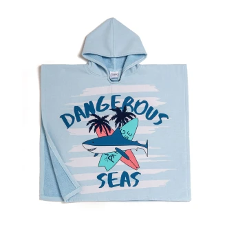 Πόντσο Παιδικό Θαλάσσης 60x60 Melinen Dangerous Light Blue