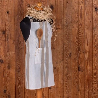 Ποδιά Κουζίνας 60x75 Melinen Pepper Stripe Mocca