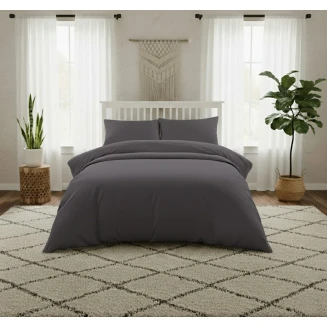 Σεντονι King Size 270X270 Lavish Satin Dark Grey Melinen