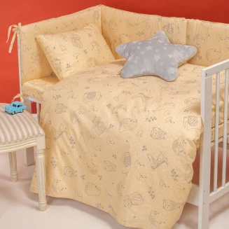 Σεντόνι Μεμονωμένο Κούνιας 120x170 Melinen Baby Line Happy Yellow