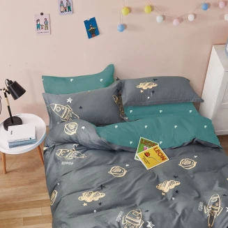 Μαξιλαροθήκες Σετ Oxford 50x70+5 Διπλής Όψεως Melinen Prime Line Kids Spacecraft Boy