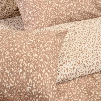 Μαξιλαροθήκες Σετ 2 Τεμαχίων Πανωσέντονου 50x70 Melinen Casual Line Leo Mocca