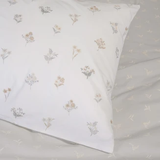 Σετ Μαξιλαροθηκες Πανωσέντονου Spring Light Grey Ultra Line (50X70) Melinen