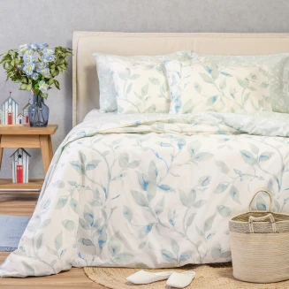 Σετ Σεντονια Διπλα Με Λάστιχο Pearl Blue Ultra Line (150Χ200+32) Melinen