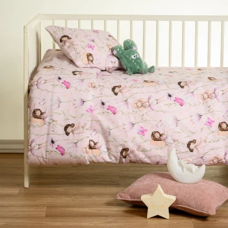 Σεντόνια Σετ Φανελένια Κούνιας 120x170 Melinen Winter Line Βaby Naida Lilac