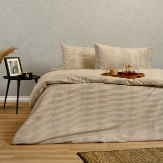 Σεντόνια Σετ Φανελένια King Size Με Λάστιχο 180x200+30 Melinen Trinity Petrol