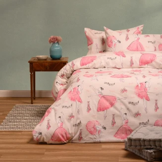 Σεντόνια Σετ Μονά Με Λάστιχο 100x200+30 Φανελένια Melinen Winter Line Kids Ballet Ecru