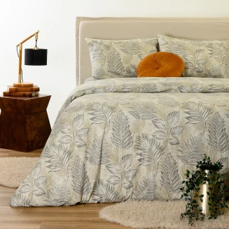 Σεντόνια Σετ Φανελένια Μονά Με Λάστιχο 100x200+32 Melinen Winter Line Noor Beige