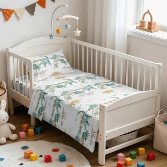 Σεντόνια Σετ Κούνιας 120x170 Melinen Prime LIine Baby Dinosaur