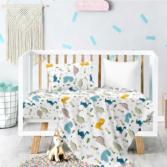 Σετ Σεντονια Κουνιας Με Λάστιχο Dino Prime Line Baby (70Χ140+17) Melinen