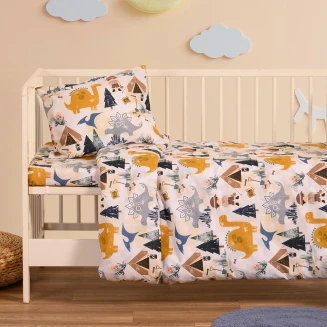 Σεντόνια Σετ Κούνιας Με Λάστιχο 70x140+17 Melinen Baby Line Explorer Blue