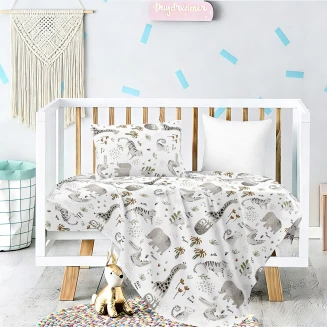 Σετ Σεντονια Κουνιας Με Λάστιχο Jungle Prime Line Baby (70Χ140+17) Melinen