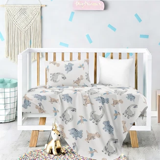 Σετ Σεντονια Κουνιας Με Λάστιχο Lizard Prime Line Baby (70Χ140+17) Melinen