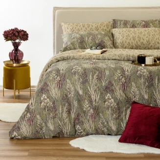 Σεντόνια Σετ King Size Με Λάστιχο 180x200+32 Melinen Ultra Line Denver Olive