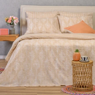 Σετ Σεντονια King Size Με Λάστιχο Kai Beige Casual Line (180Χ200+32) Melinen