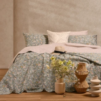 Σεντόνια Σετ Μονά Με Λάστιχο 100x200+32 Melinen Ultra Line Amy Aqua