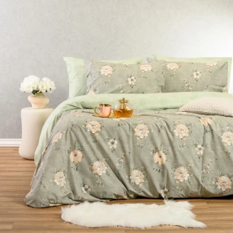 Σεντόνια Σετ Μονά Με Λάστιχο 100x200+32 Melinen Casual Line Gianna Grey-Aqua