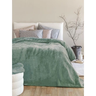 Κουβέρτα Βελουτέ Μονή 160x220 Palamaiki Dream Velour/3 Olive