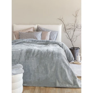 Κουβέρτα Βελουτέ Μονή 170x240 Palamaiki Dream Velour/4 Ash