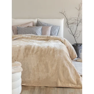 Κουβέρτα Βελουτέ Μονή 170x240 Palamaiki Dream Velour/4 Sandy