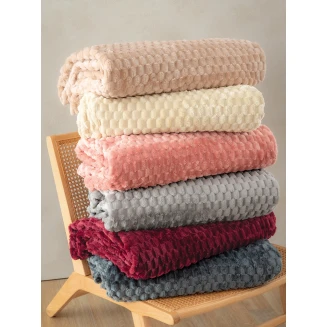 Κουβέρτα Fleece Μονή 160x220 Palamaiki Aster Wine