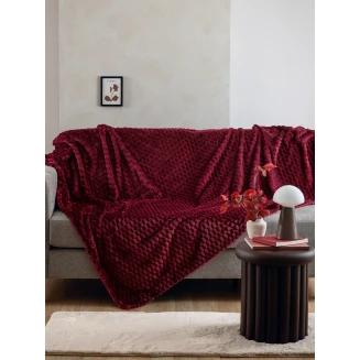 Κουβέρτα Fleece Μονή 160x220 Palamaiki Aster Wine