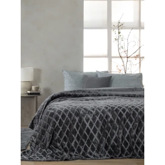 Κουβέρτα Fleece Μονή 160x240 Palamaiki Nadine Coal