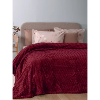 Κουβέρτα Fleece Υπέρδιπλη 220x240 Palamaiki Aster Wine