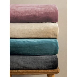 Κουβέρτα Fleece Υπέρδιπλη 220x240 Palamaiki Lucy Coal