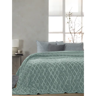 Κουβέρτα Fleece Υπέρδιπλη 220x240 Palamaiki Nadine Jade