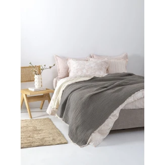 Κουβέρτα Υπέρδιπλη 250x240 Palamaiki Muslin Mous Grey