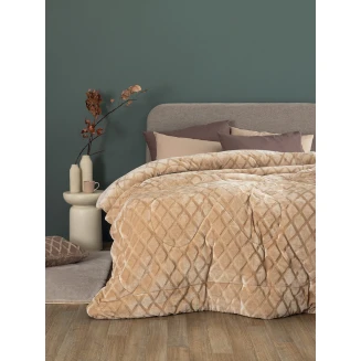 Κουβερτοπάπλωμα Υπέρδιπλο 220x240 Palamaiki Nadine/5 Sand